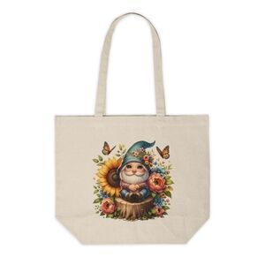 Spring Garden Gnome Custom Canvas Tote Bag